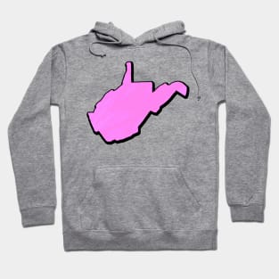 Pink West Virginia Outline Hoodie